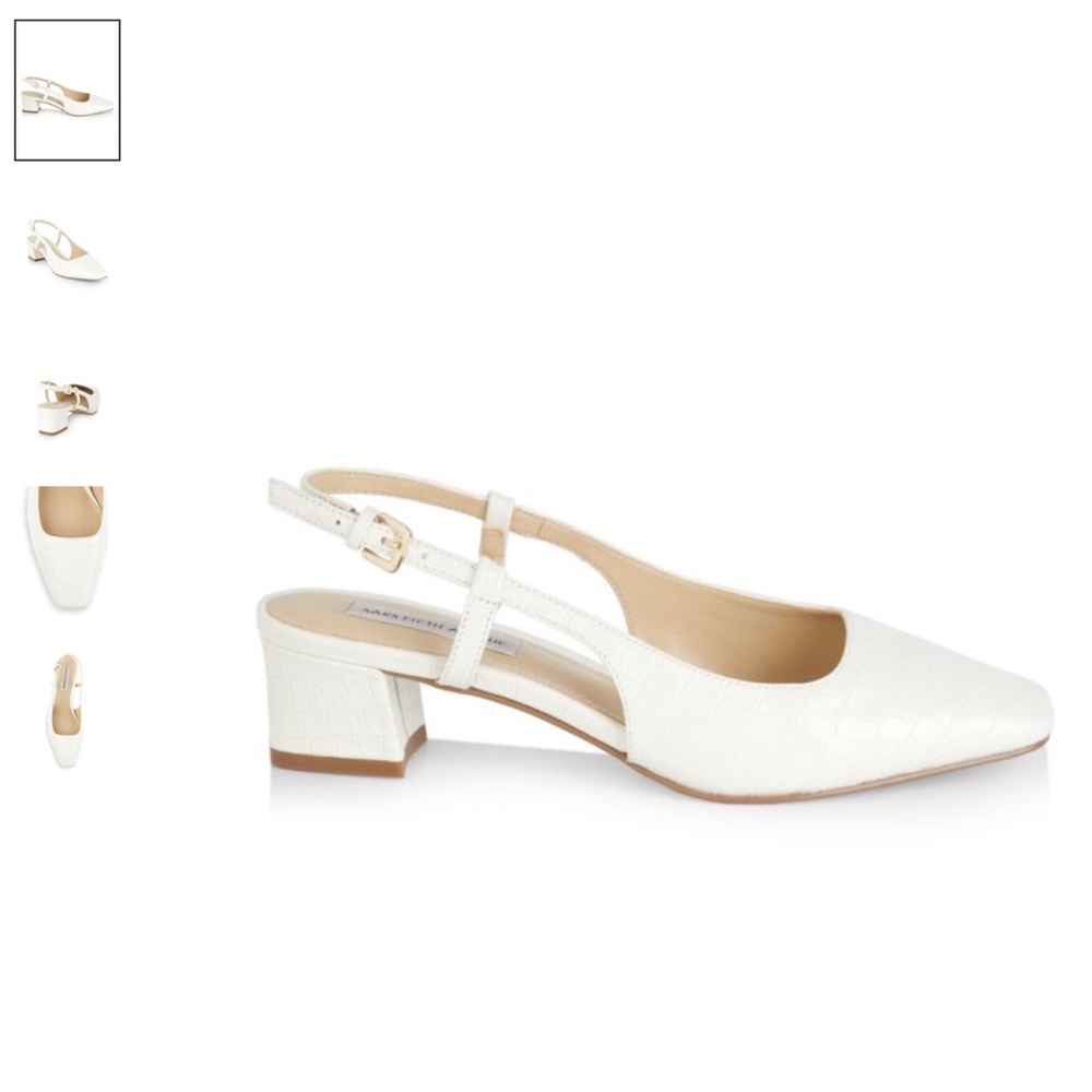 Saks Fifth Avenue Slingback croc embossed heels